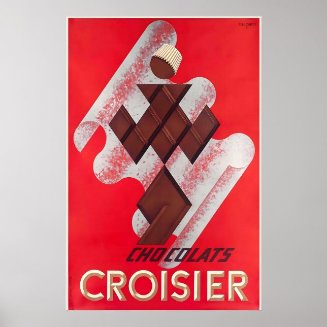 Póster Postres De Chocolate Dulces Bebidas Cocina Comida (Frente)