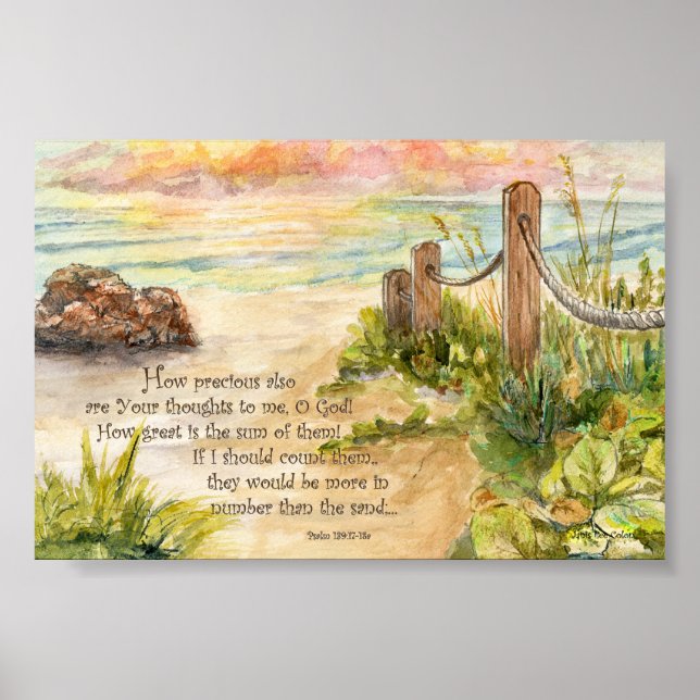 Póster Posts Beach Sunrise-Psalm 139 (Frente)