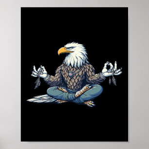 Póster Postura de yoga de águila de meditación Animal rel