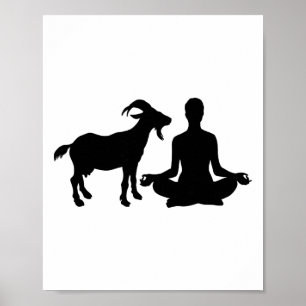 Póster Postura de Yoga de Loto Cabra Yoga