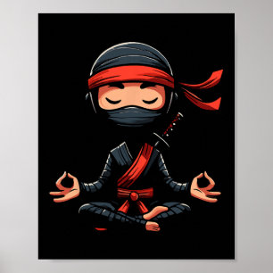 Póster Postura de Yoga Ninja de Meditación Animal Relajan