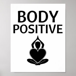 Póster Postura de yoga pacífica y positiva para el cuerpo
