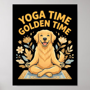 Póster Postura de yoga Retriever Dorado Yoga _1