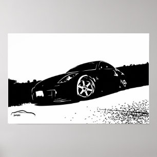 Póster Postura delantera de Nissan 350z