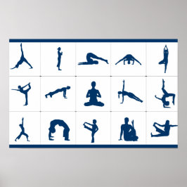 Póster Posturas de Yoga Árbol de la Vida, Loto, y Más Grá
