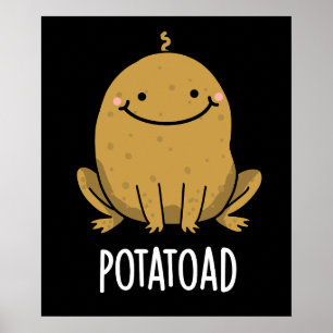 Póster Potatoad Funny Potato Toad Pun Dark BG
