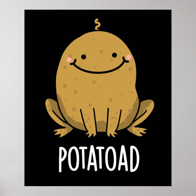 Póster Potatoad Funny Potato Toad Pun Dark BG (Frente)
