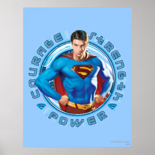Póster Potencia de fuerza de superman Courage