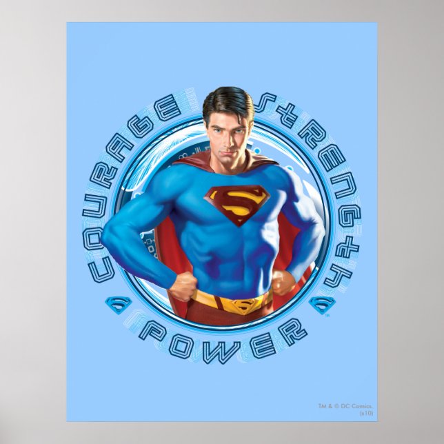 Póster Potencia de fuerza de superman Courage (Frente)