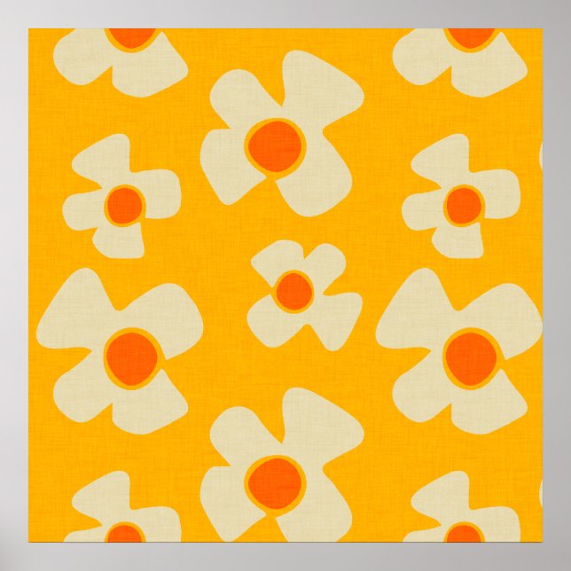 Póster Potencia de las flores - Amarillo marrón (Frente)