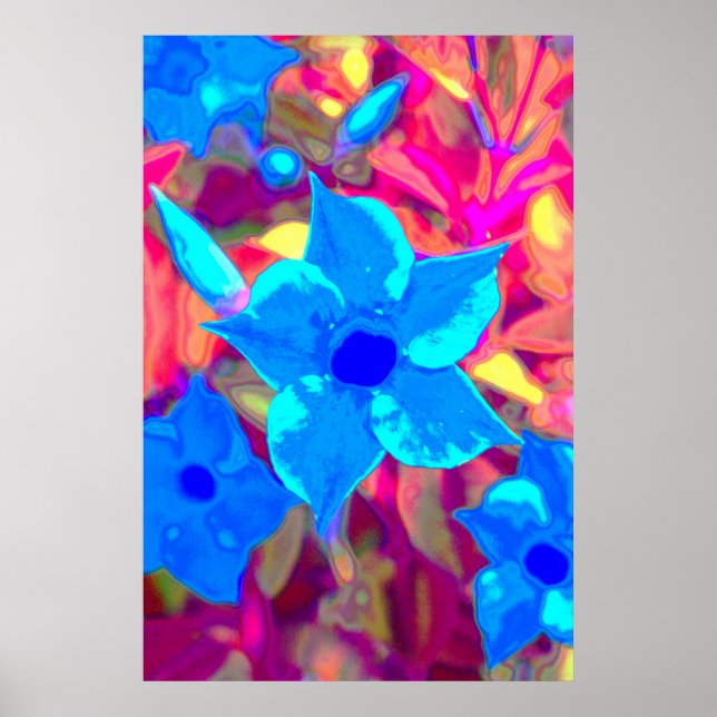 Póster Potencia de las flores azules (Frente)