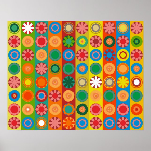 Póster Potencia de las flores en las filas (Frente)