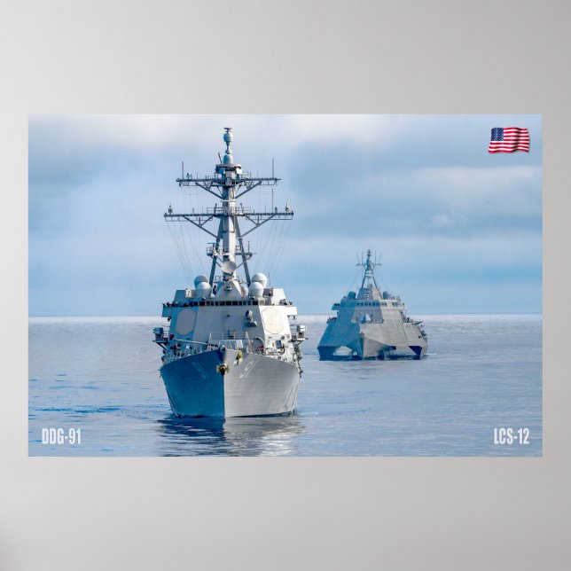 Póster POTENCIA MARÍTIMA - Buques navales estadounidenses (Frente)