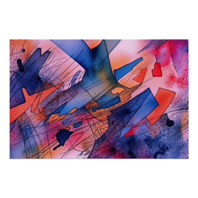 Póster "Potencial desatado" arte abstracto contemporáneo (Anverso)