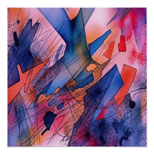 Póster "Potencial desatado" arte abstracto contemporáneo (Anverso)