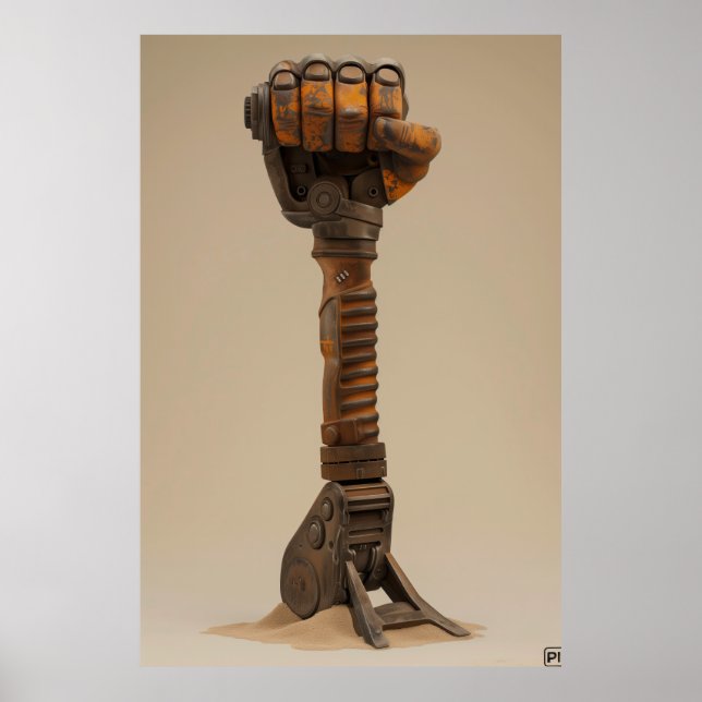 Póster Potente Poster de la representación 3D de Jackhamm (Frente)