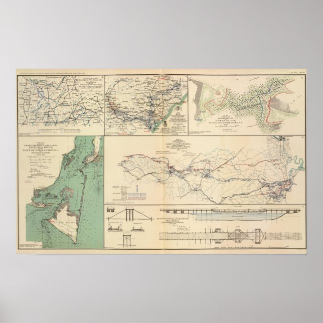 Póster Potomac Army operations (Frente)