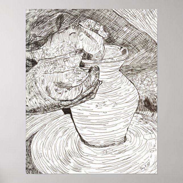 Póster Potter's Hands and Pot (Frente)