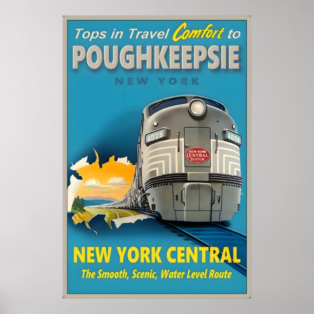 Póster Poughkeepsie New York Central Railroad máximos en (Frente)