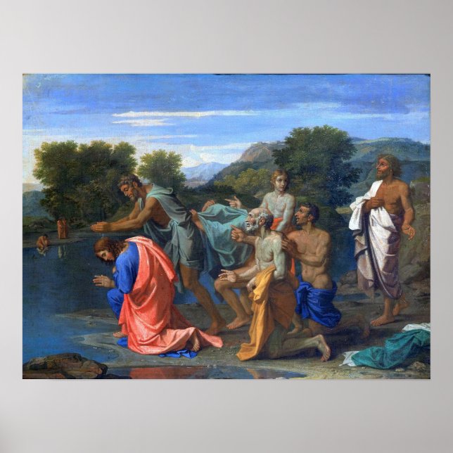Póster Poussin - Bautismo De Cristo (Frente)