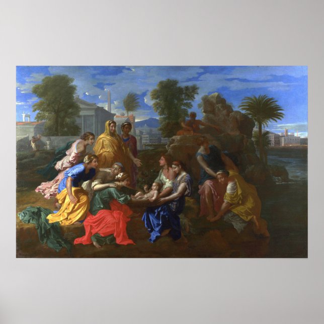 Póster Poussin - Búsqueda De Moisés (Frente)