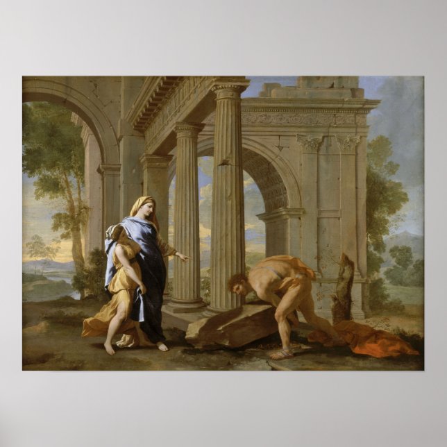 Póster Poussin - Ellos Encuentran La Espada De Su Padre (Frente)