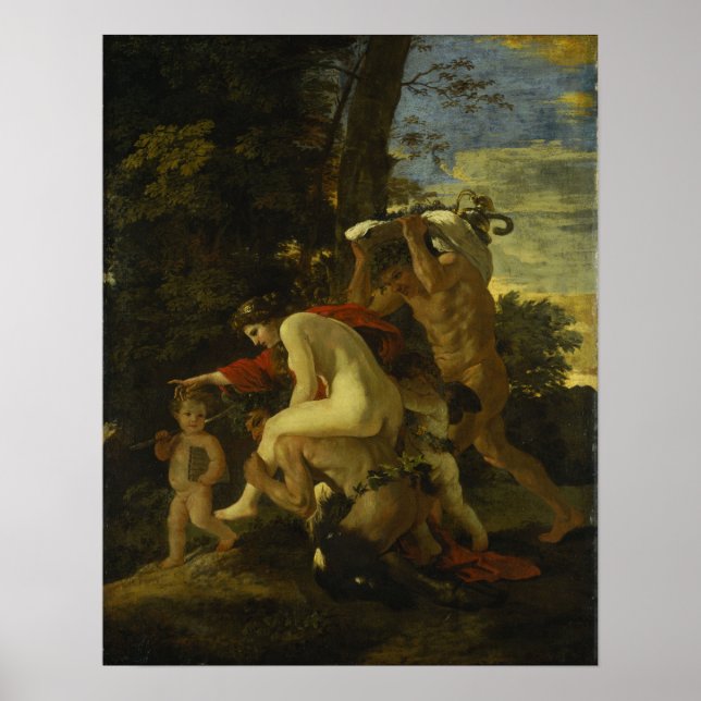 Póster Poussin - Escena báquica (Frente)