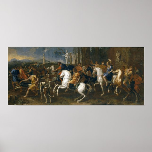 Póster Poussin - La caza de Meleagro (Frente)