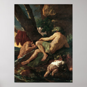 Póster Poussin - Midas lavándose en la fuente del Pacto…