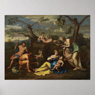 Póster Poussin - Ninfa alimentando al niño Júpiter