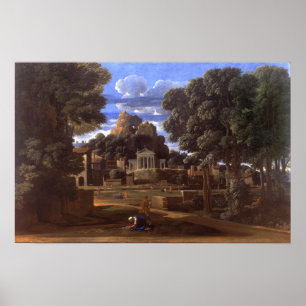 Póster Poussin - Paisaje con las cenizas de Foción