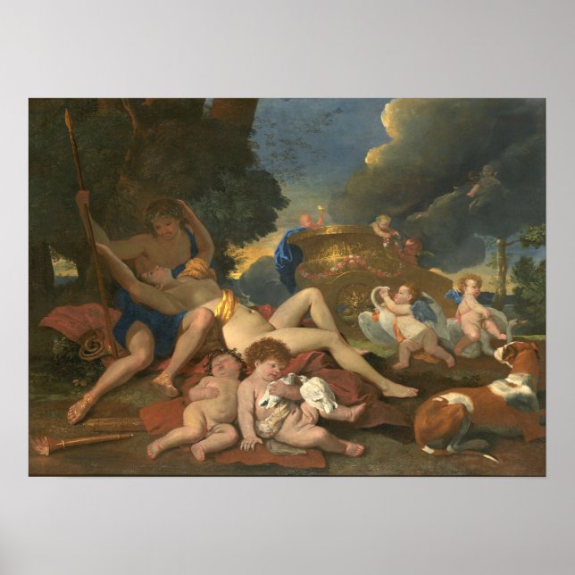 Póster Poussin - Venus Y Adonis (Frente)