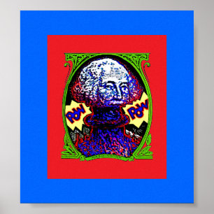 Póster ¡POW! El dinero sopla POSTER rojo negro azul