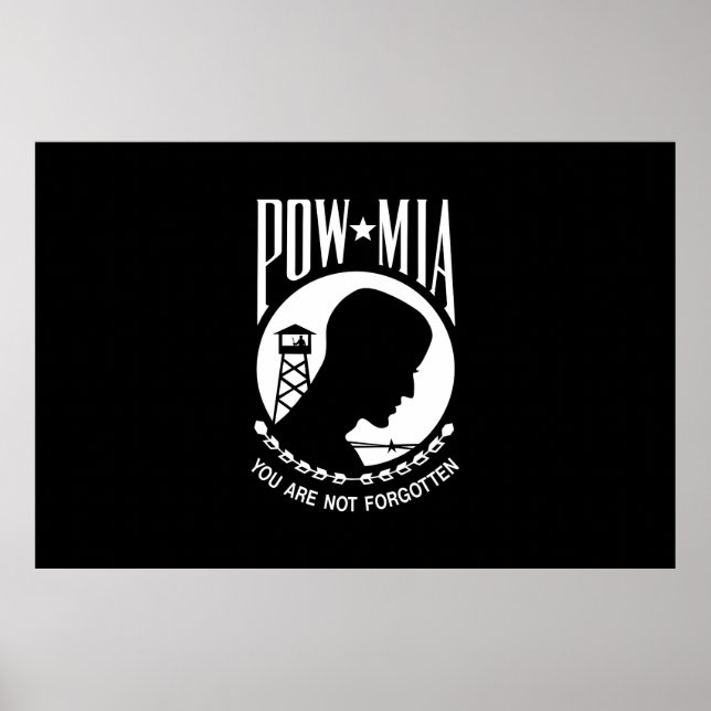 Póster POW MIA Héroes militares estadounidenses prisioner (Frente)
