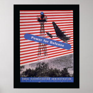 Póster "Power for Defense" Vintage WPA Print 11x14"