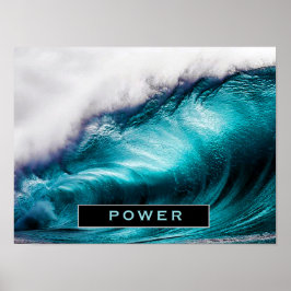 Póster Power Inspirador Word Wave Wave Photography