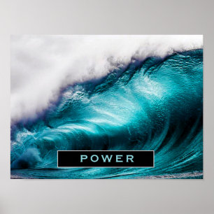 Póster Power Inspirador Word Wave Wave Photography