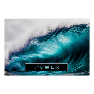 Póster Power Inspirador Word Wave Wave Photography