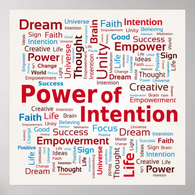 Póster Power of Intention Word Cloud Success Colorful (Frente)