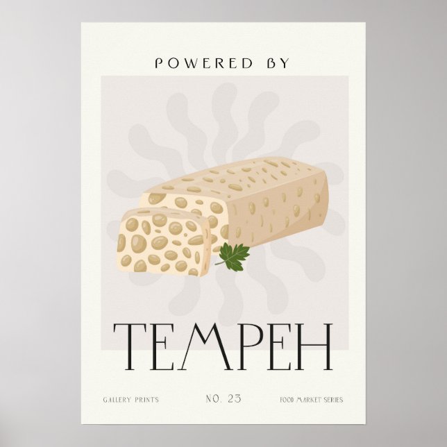 Póster Powered by Tempeh Plant Based Kitchen Decor  (Frente)