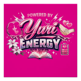 Póster Powered by Yuri Energy | Girls’ Love Anime Design