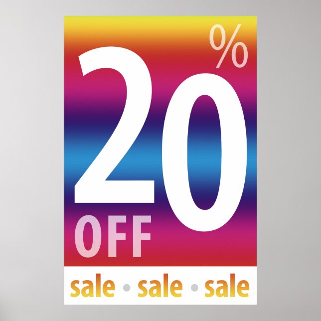 Póster Powerful 20% OFF SALE Sign | Colorful (Frente)