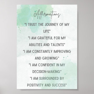 Póster Powerful Affirmations For Self Confidence WallArt