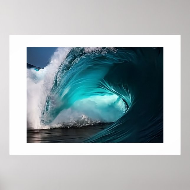 Póster Powerful Ocean Wave Majestic Blue Sea Nature  (Frente)