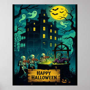 Póster Pozo de los Deseos de Zombies de la Mansión Embruj