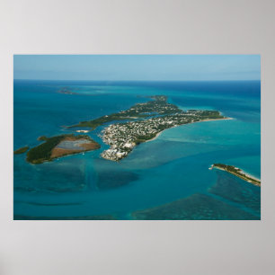 Póster Pozos y isla españoles de Russell, Bahamas