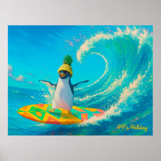 Póster PP the Penguin – Surfing the Wave
