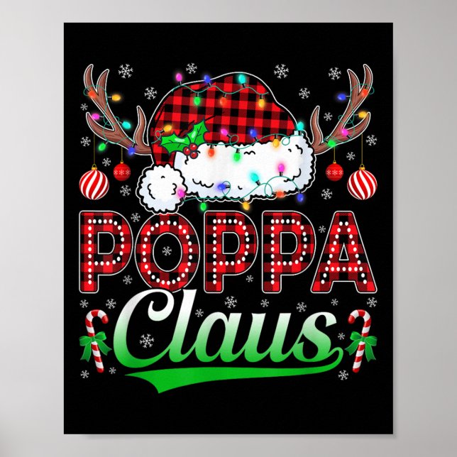 Póster Ppa Claus Christmas Lights Matching Family Xmas Pa (Frente)