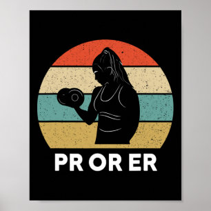 Póster Pr O Er Halterofilia Construcción De Cuerpo Fitnes