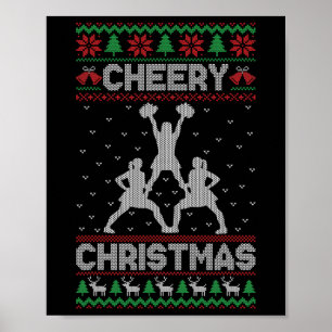 Póster Práctica alegre de porrista navideña fea de Navida